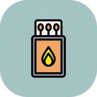 Match box Line Filled Curve Icon vector