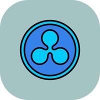 Ripple Line Filled Curve Icon vector