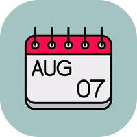 August Line Filled Curve Icon vector