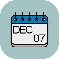 December Line Filled Curve Icon vector