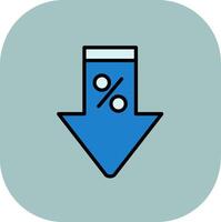 Discount Line Filled Curve Icon vector