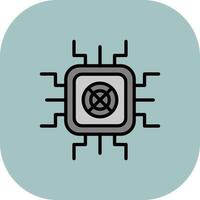 Gpu Mining Line Filled Curve Icon vector