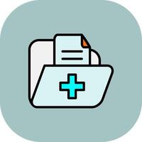 Medical Records Line Filled Curve Icon vector