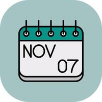 November Line Filled Curve Icon vector