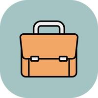 Suitcase Line Filled Curve Icon vector