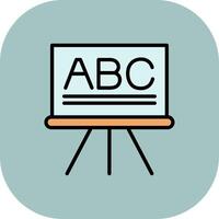 Blackboard Line Filled Curve Icon vector