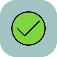 Check Line Filled Curve Icon vector