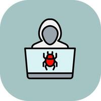 Hacker Line Filled Curve Icon vector