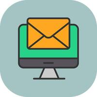 Mail Line Filled Curve Icon vector