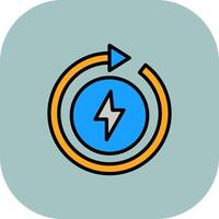 Renewable Energy Line Filled Curve Icon vector