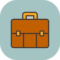 Suitcase Line Filled Curve Icon vector