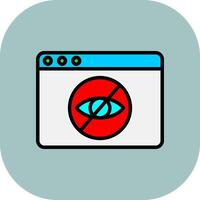 Eye Line Filled Curve Icon vector
