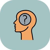 Head Line Filled Curve Icon vector