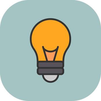 Light Bulb Line Filled Curve Icon vector