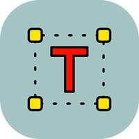 Text Line Filled Curve Icon vector