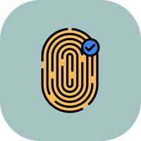 Biometric Identification Line Filled Curve Icon vector