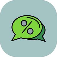Discount Line Filled Curve Icon vector
