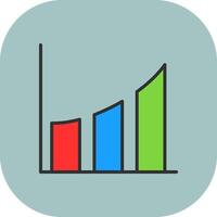 Growth Line Filled Curve Icon vector