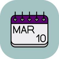 March Line Filled Curve Icon vector