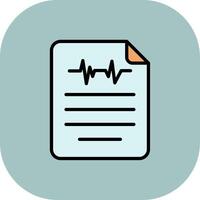 Medical Report Line Filled Curve Icon vector