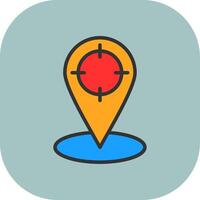 Location Marker Line Filled Curve Icon vector