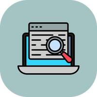 Search Data Line Filled Curve Icon vector