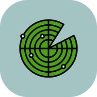 Radar Line Filled Curve Icon vector