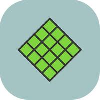 Tiles Line Filled Curve Icon vector