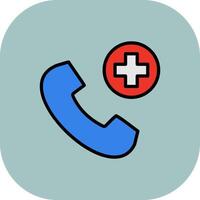 Emergency Call Line Filled Curve Icon vector