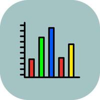 Statistics Line Filled Curve Icon vector