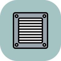 Ventilation Line Filled Curve Icon vector