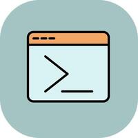 terminal Line Filled Curve Icon vector