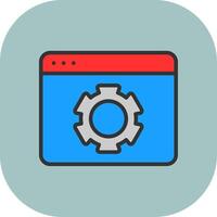 Web Optimization Line Filled Curve Icon vector
