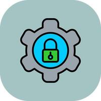 Setting Line Filled Curve Icon vector
