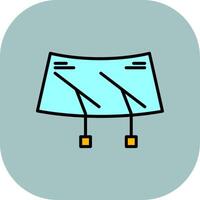 Windscreen Line Filled Curve Icon vector
