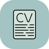 CV Line Filled Curve Icon vector