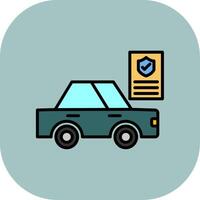 Car Insurance Line Filled Curve Icon vector