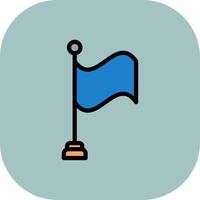 Flag Line Filled Curve Icon vector