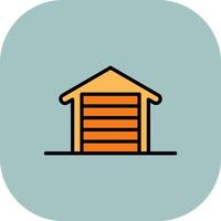 Garrage Line Filled Curve Icon vector