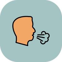 Dry Cough Line Filled Curve Icon vector
