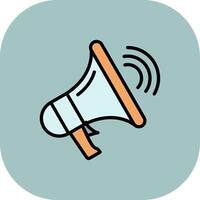 Mega Phone Line Filled Curve Icon vector