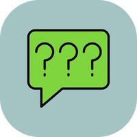 Question Line Filled Curve Icon vector