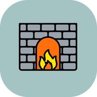 Firewall Line Filled Curve Icon vector