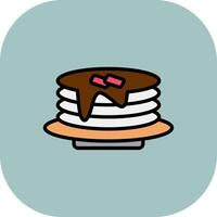 Pan Cake Line Filled Curve Icon vector