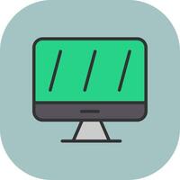 Monitor Line Filled Curve Icon vector
