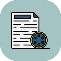Transcript Line Filled Curve Icon vector
