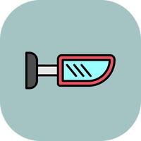 Side Mirror Line Filled Curve Icon vector