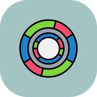 Chart Line Filled Curve Icon vector