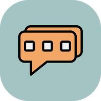 Chat Line Filled Curve Icon vector