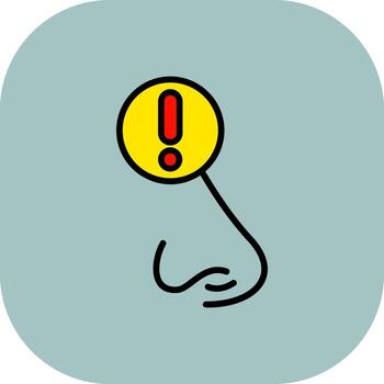 dificultad respiración línea lleno curva icono vector